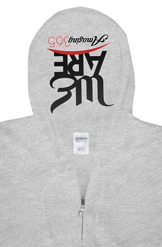 We Are Amazing 365 Zipped Hoodie - Heather Grey